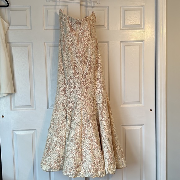 Tony Bowls Lace Mermaid Dress Size 14 - Picture 4 of 4